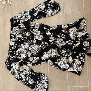 Black and white floral romper